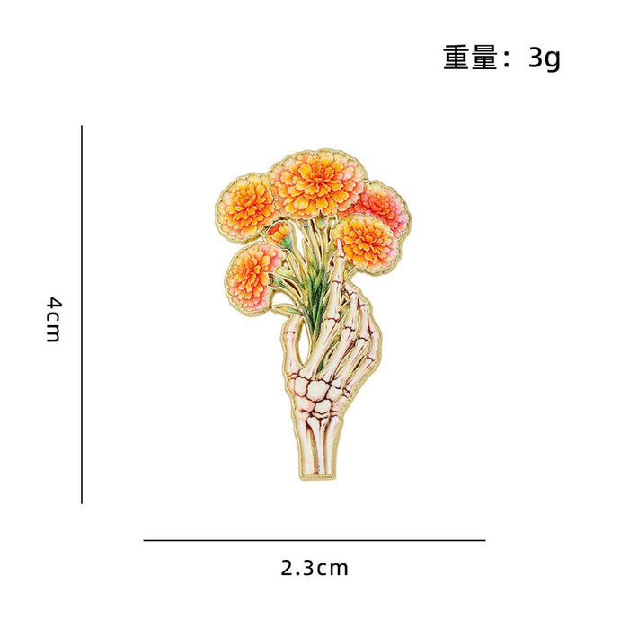 Wholesale Zinc Alloy Enamel Skull Brooch Pin Day Of The Dead  Party Gift Clothing Decoration
