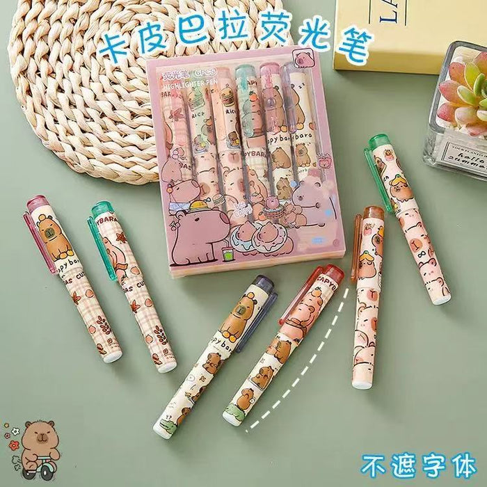Wholesale Cute Pet Marker Highlighter Pen ( Large Capacity,  6 Pens)