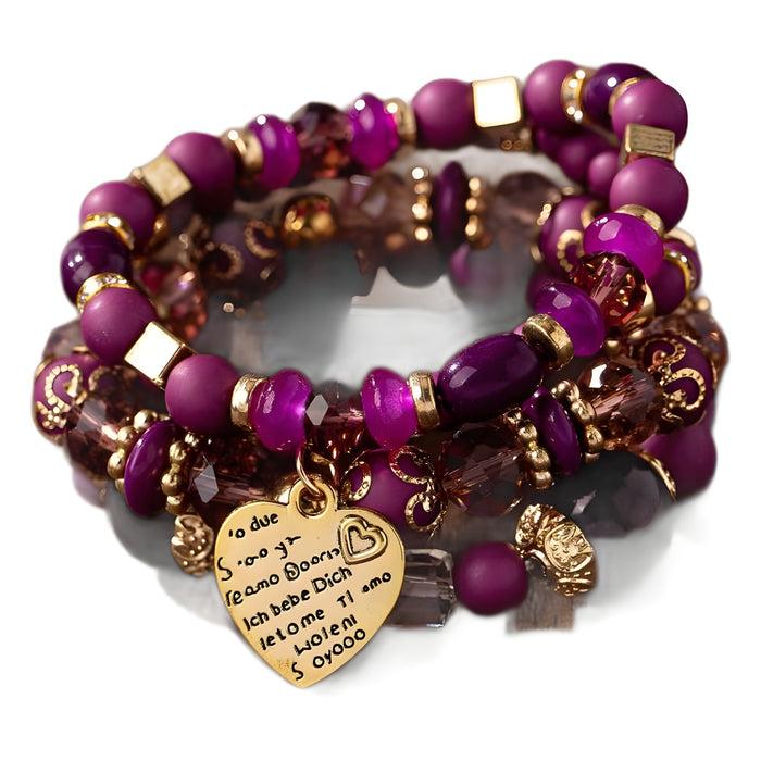 Wholesale  Bohemian Style Multi-layer Wooden Beads Beaded Bracelet