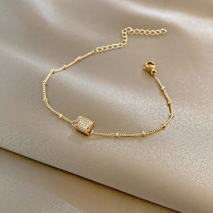 Wholesale Exquisite full diamond small waist bracelet with high-end and niche design, light luxury bracelet