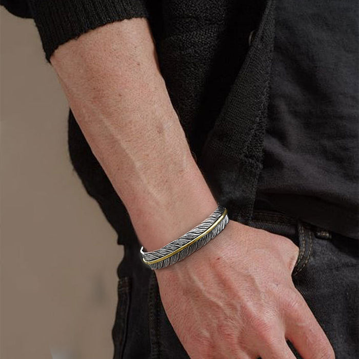 Wholesale Feather Bracelet Opening Men's Fashionable Bracelet Opening Bracelet Jewelry