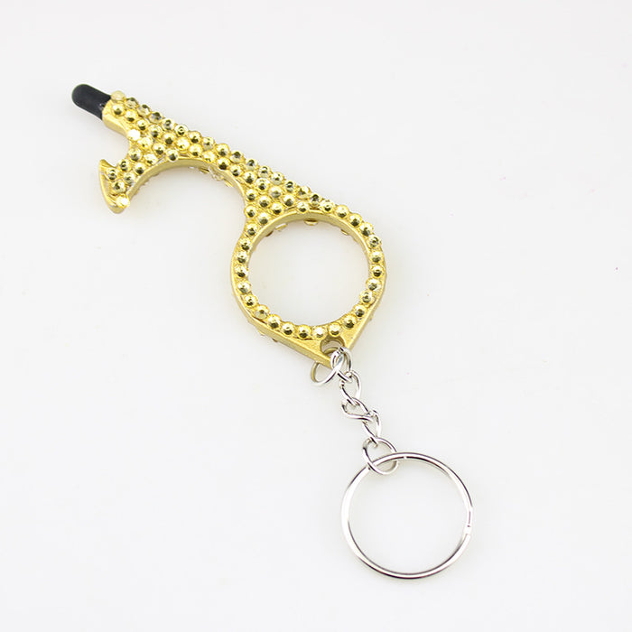 Wholesale Alloy Multifunctional Double-sided Diamond Door Opener Keychain JDC-KC-TouMS032