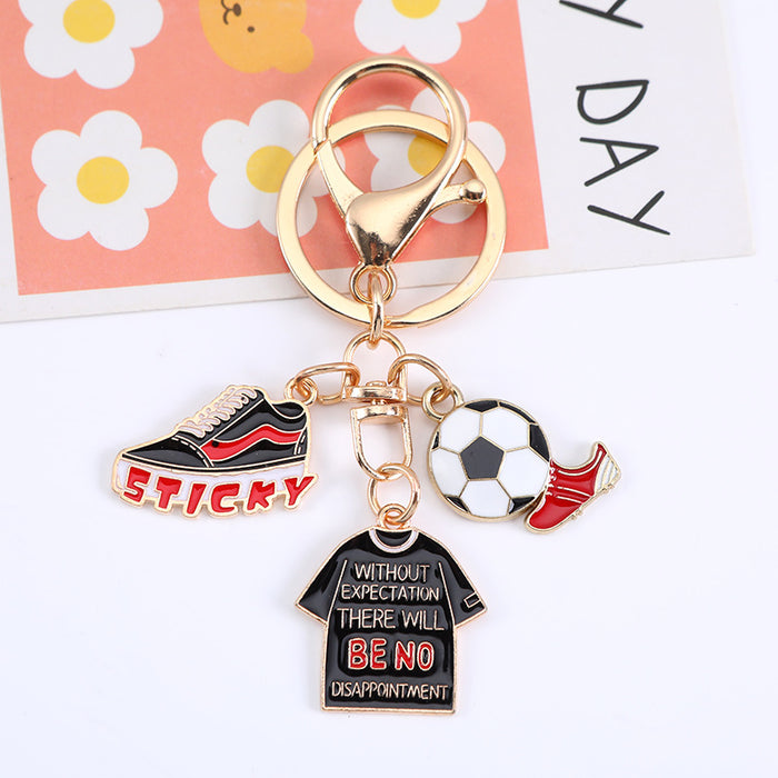 Wholesale Football Jersey Keychain Pendant Hip-Hop Alloy Accessories