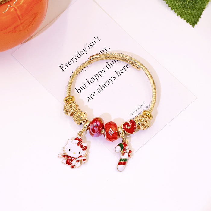 Wholesale Beaded Charm Bracelet Christmas Tree Cartoon Design MOQ≥2