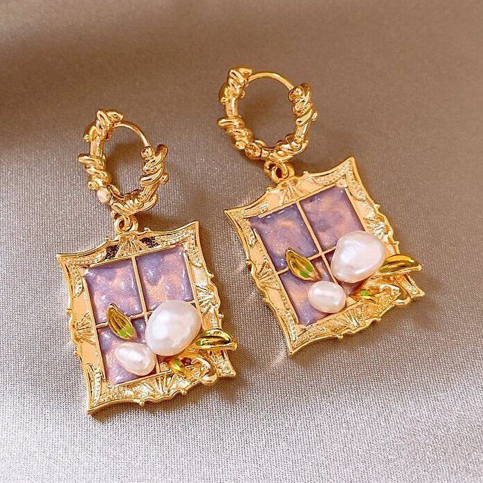 Wholesale Baroque Pearl Earrings Women's 925 Silver Needle