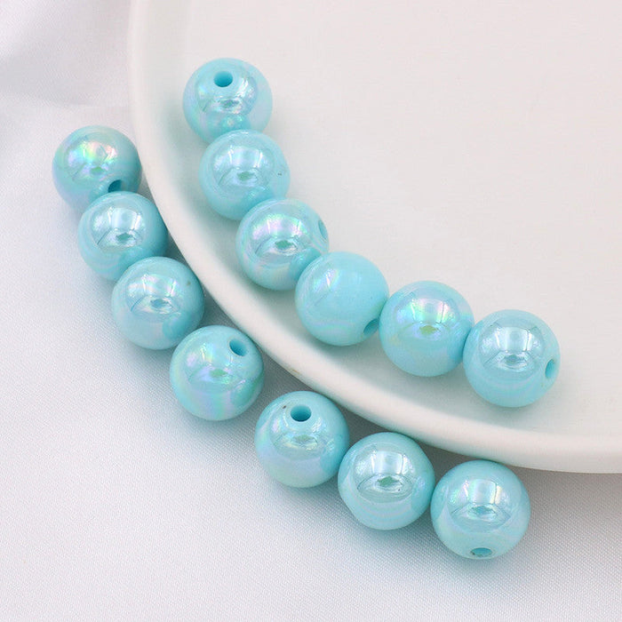 Wholesale 20pcs DIY Jewelry Accessories 14mm Acrylic AB Color Straight Hole Round Beads JDC-BDS-YiCheng001