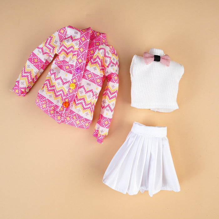 Wholesale Doll clothes plush vest coat skirt suit