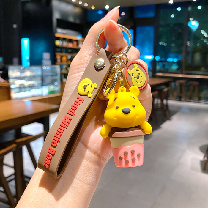 Wholesale  bag pendant car key chain doll machine push keychain