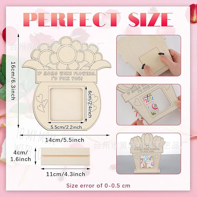 Wholesale Creative wooden ornaments, DIY wooden crafts, white clay graffiti picture frames