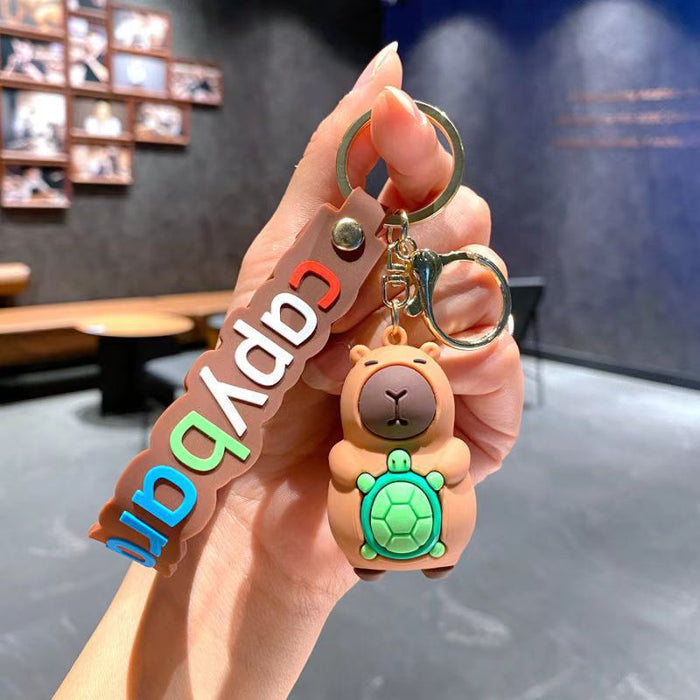 Wholesale Cartoon Capybara Keychain Cute Plush Pendant Fashion Accessory MOQ≥2