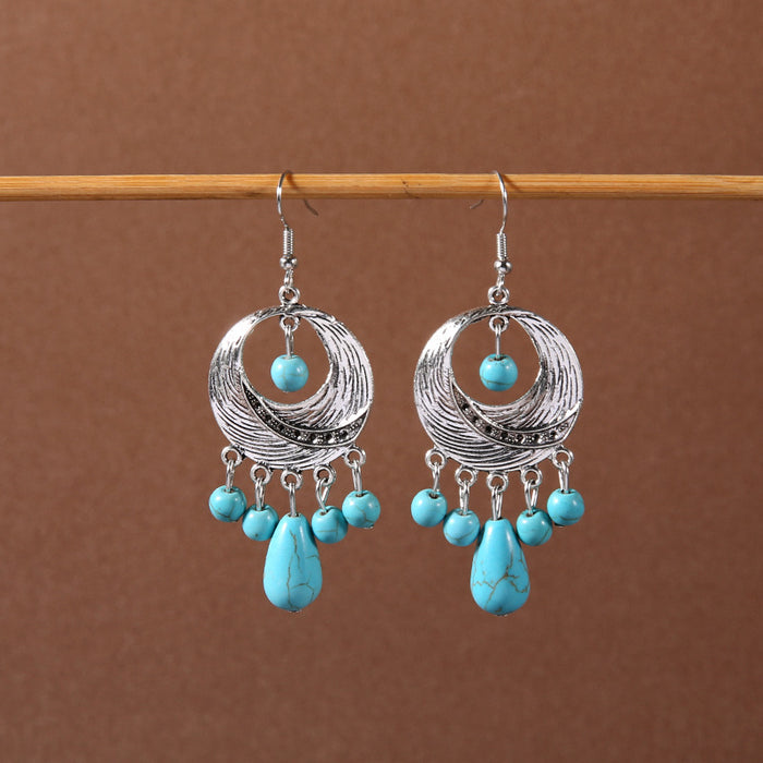 Wholesale Alloy Bohemian Ethnic Style Su Song Stone Earrings JDC-ES-Gumi007