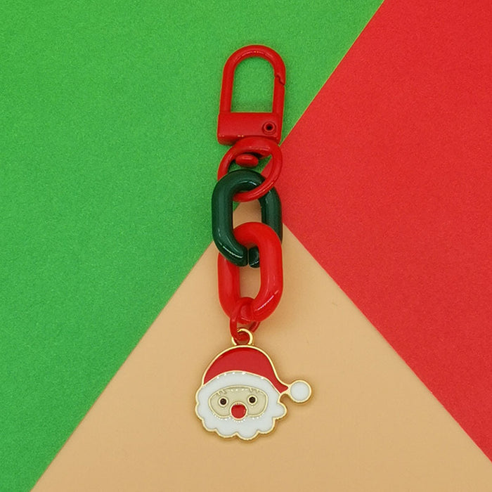 Wholesale Christmas Keychain Pendant Cute  Snowflake Elk Tree Snowman Mobile Phone Chain Bag Pendant