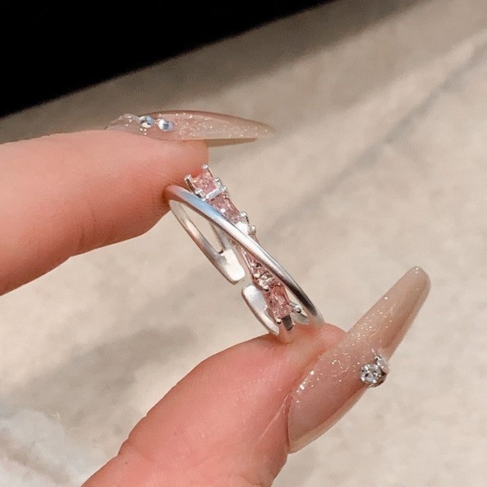 Wholesale Love studded diamond ring, high-end, niche, personalized, stylish ring