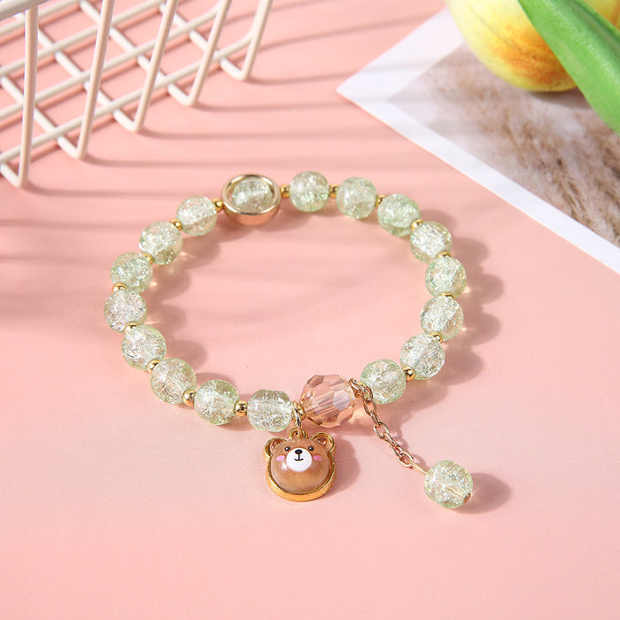 Wholesale Crystal bead bracelet cartoon pendant bracelet cute colored glass bracelet