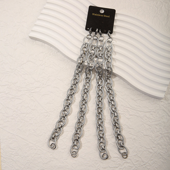 Wholesale Stainless steel color preservation twisted rope chain punk style large circle bracelet