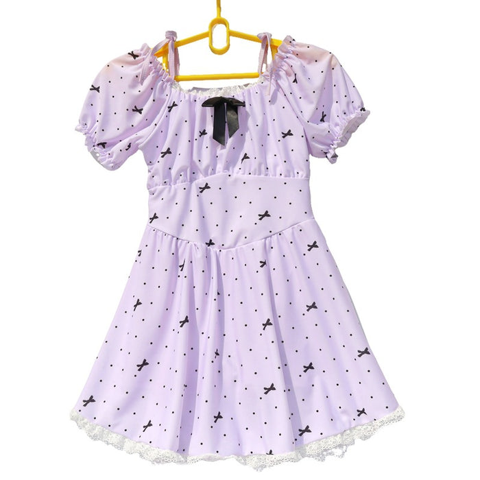 Wholesale Swimsuit Lace Round Neck Short Sleeve Shorts Comfortable and Sweet Swimsuit Hot Spring Beach Swimsuit