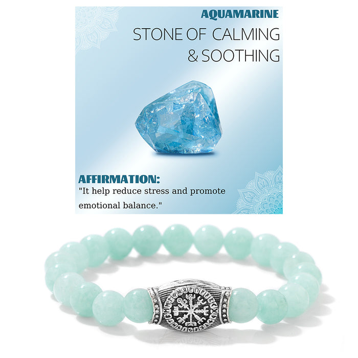 Wholesale Viking symbol bracelet with stone and gemstone bracelet