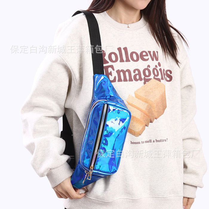 Wholesale Laser Bright Face Waist Bag Mobile Phone Storage Fashion Crossbody Chest Bag Running Casual Outdoor Sports Bag