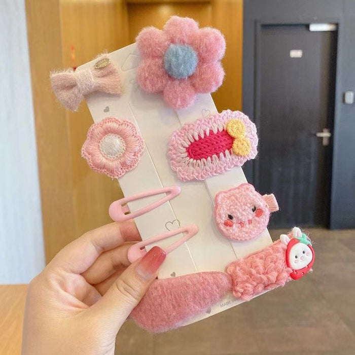 Wholesale Plush Hair Clip Lambswool Baby  Cute Bb Clip Cartoon