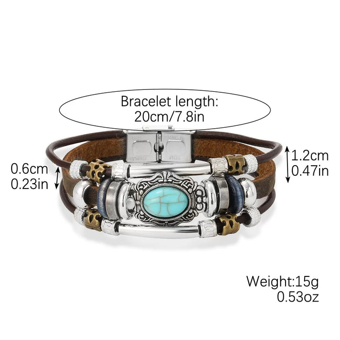 Wholesale  leather bracelet men and women turquoise leather bracelet high-grade exquisite leather bracelet