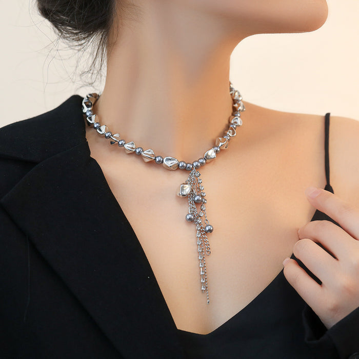 Wholesale Multi-Layered Rhinestone Tassel Chest Jewelry Body Chain Necklace Seaside