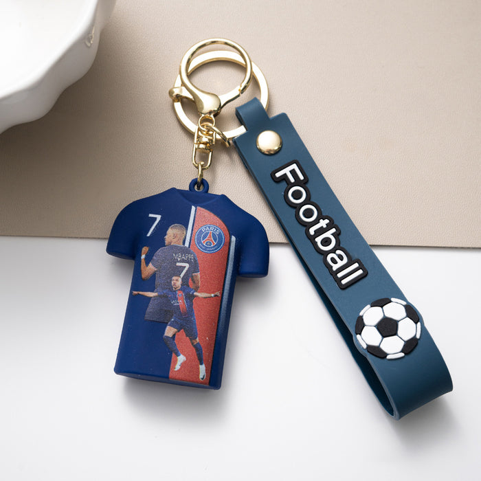Wholesale Soccer Jersey Keychain Pendant PVC Car Key Accessory Gift MOQ≥2