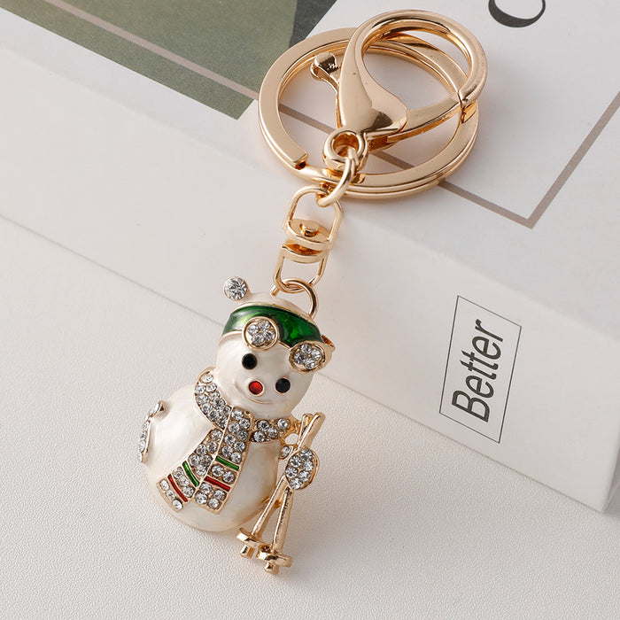 Wholesale keychain cute Christmas Tree metal pendant Christmas decorations