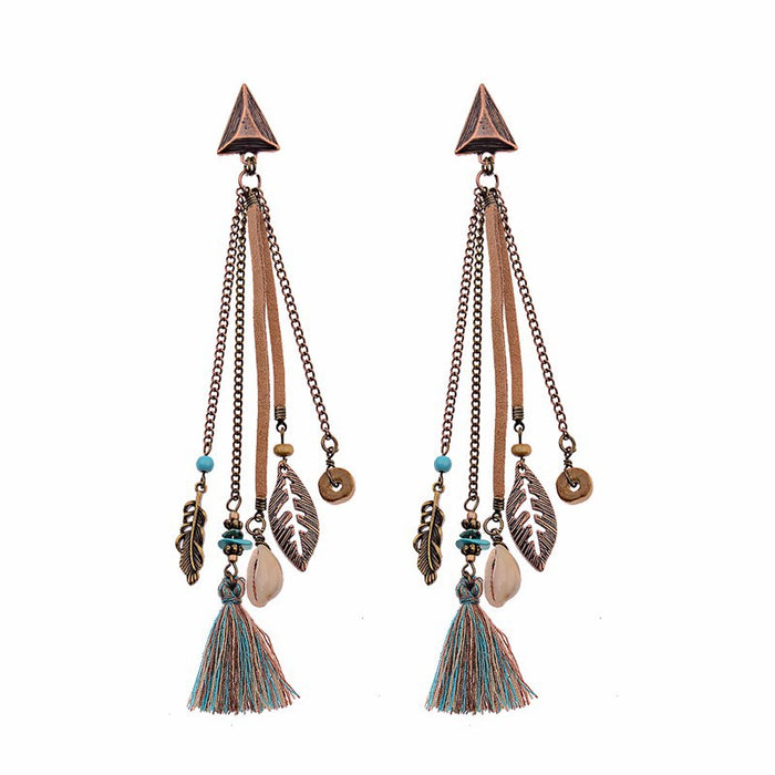 Wholesale Alloy Bohemian Retro Ethnic Style Su Long Earrings JDC-ES-Gumi002