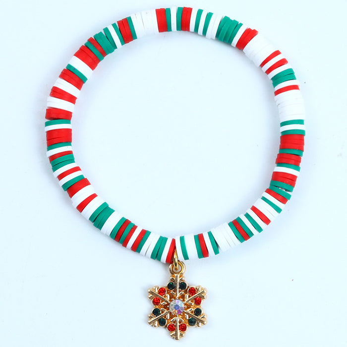 Wholesale Christmas Soft y Bracelet Beaded suit Santa Bell Gift Bracelet