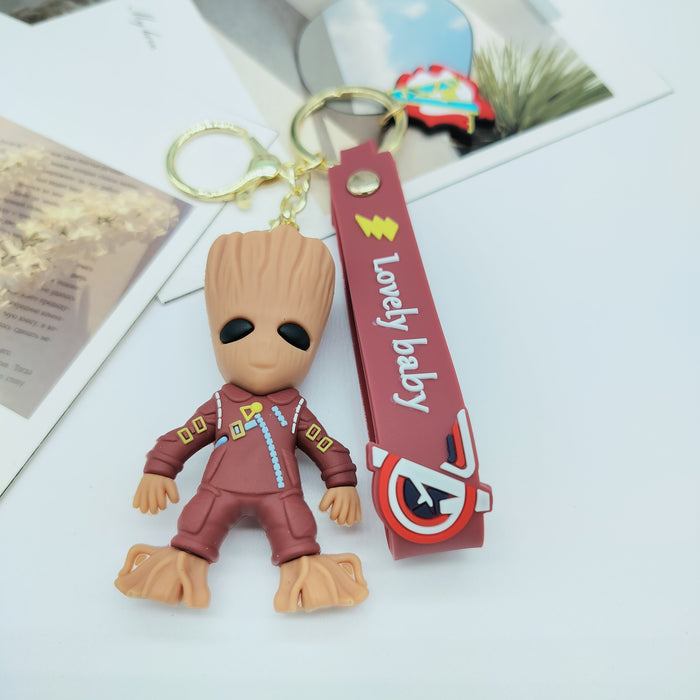 Wholesale Cartoon Doll Galaxy guard keychain tree man Grut three-dimensional schoolbag