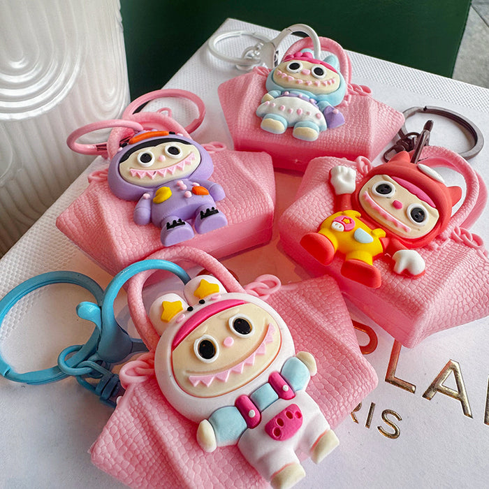 Wholesale Cute Animal Pajama Party Dolls Rubber Bag Doll Bag Pendant Keychain Pendant Camera Chain