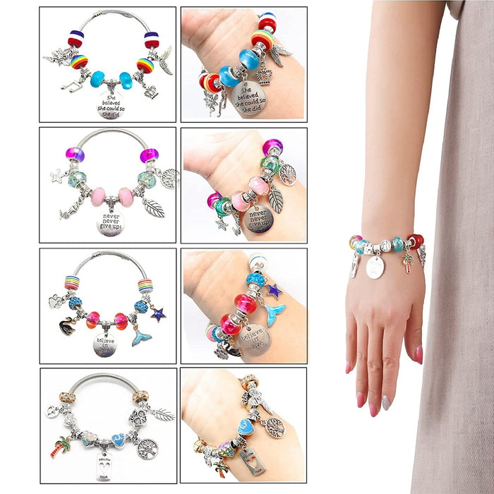 Wholesale Cute Cartoon Unicorn Crystal diy Children's Jewelry Women's Gift Bracelet Set