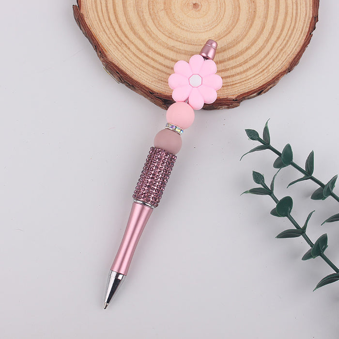 Wholesale Begonia  Silicone Beaded Pen Colorful Plastic Multifunctional Ballpoint Pen Gel Pen