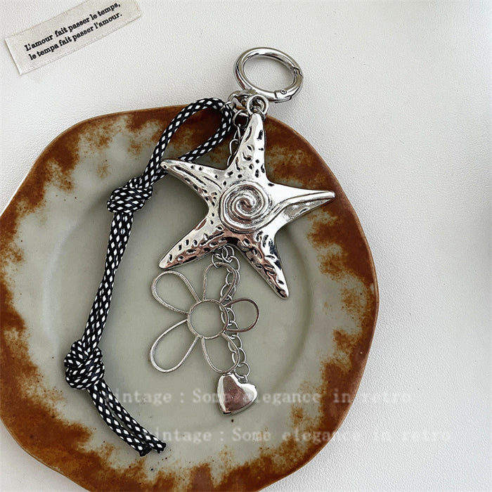 Wholesale Minimalist Star Flower Necklace Design Bag Charm Keychain Accessory