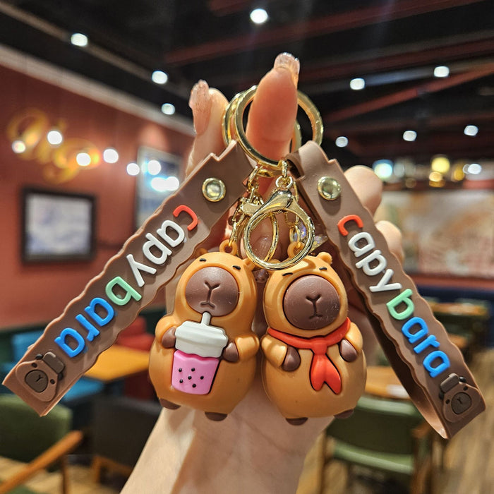 Wholesale Capybara keychain cartoon capybara king car bag key chain pendant small gift