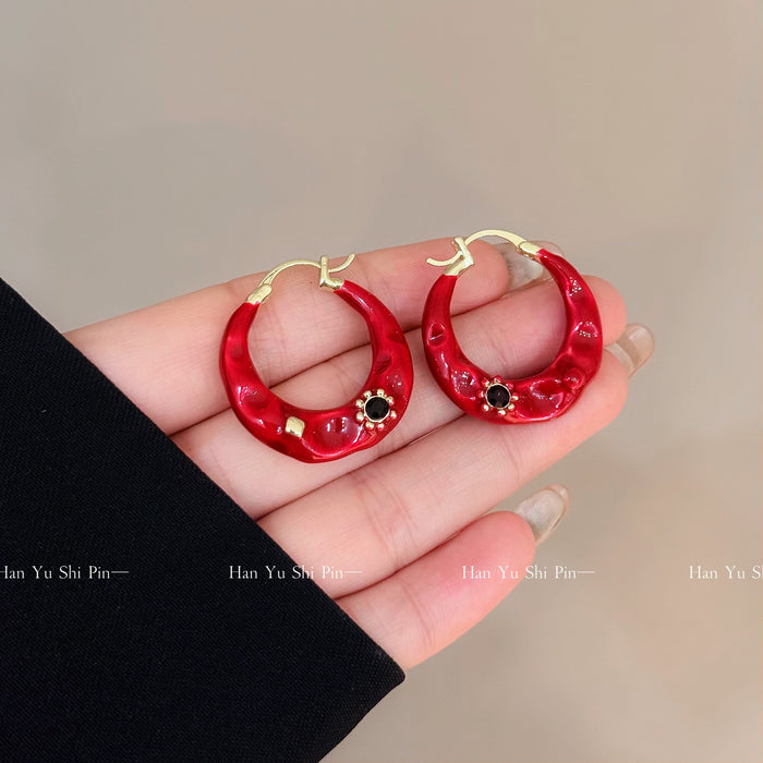 Wholesale Retro irregular circle earrings, fashionable, light luxury earrings, niche, high-end feel