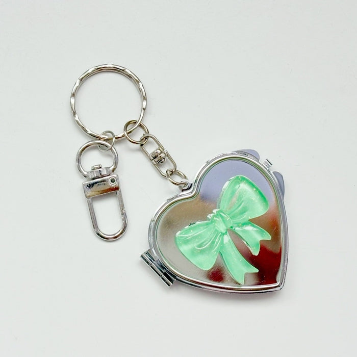 Wholesale  Niche silver Bow Love Mirror Keychain