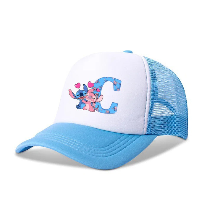 Wholesale Cartoon letter print baseball cap net breathable dome cap