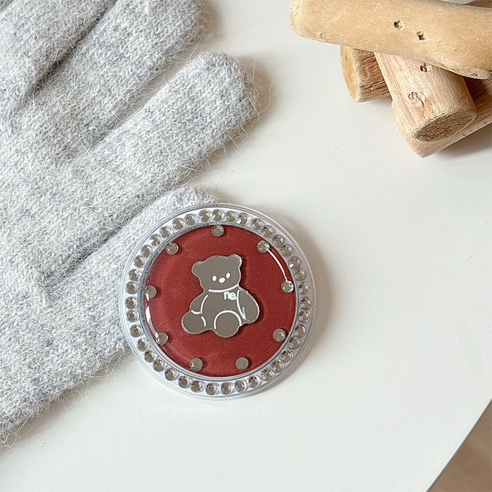 Wholesale Bear-Shaped Mirror Phone Holder with Rhinestones