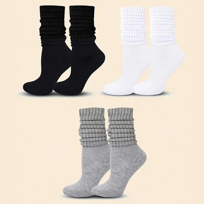 Wholesale American style long tube socks for women spring and autumn solid color autumn and winter thick warm calf socks