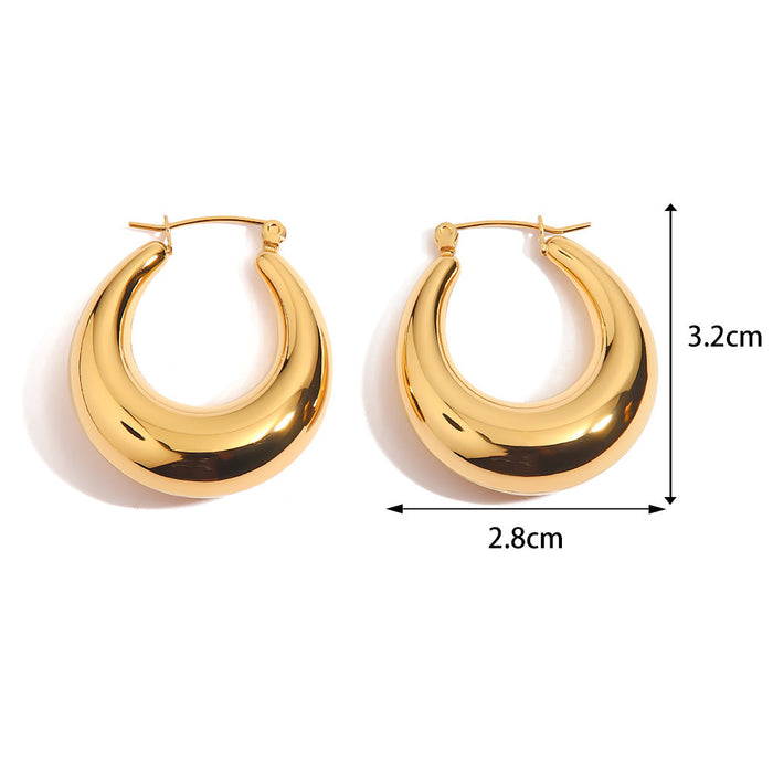 Wholesale Stainless Steel Gold-Plated Hollow Geometric Earrings