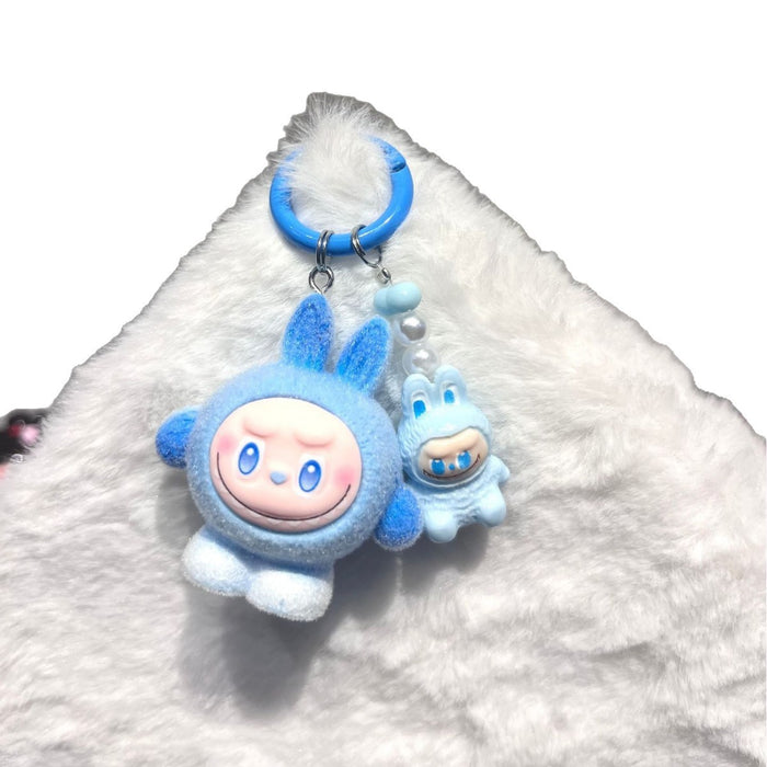 Wholesale Flocked egg boy pull cloth high value cute mini doll ornaments pendant three-dimensional resin accessories