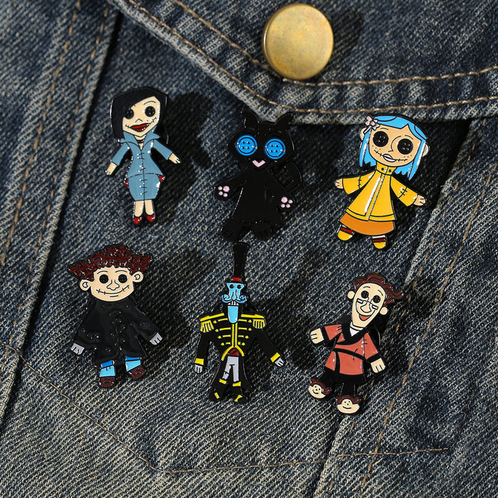 Wholesale Ghost Mom Cartoon Family Brooch Metal Pin Electroplated Fashion Accessory For DIY Craft And Party Gift