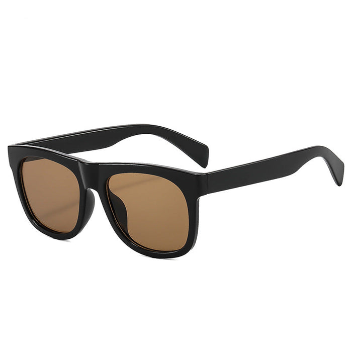 Wholesale Classic Square Retro Sunglasses UV400 Black Frame Gray Lens Modern Fashion Accessory
