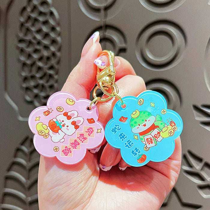 Wholesale Original Acrylic Text Card Keychain Cute Cartoon Snake Year Mascot Bag Pendant