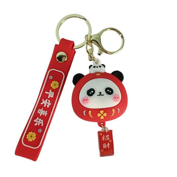 Wholesale Panda Cute 3D Doll Silicone Keychain JDC-KC-MingT128