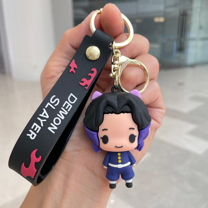Wholesale Q-version keychain, backpack pendant, soft rubber figurine, car keychain, student gift