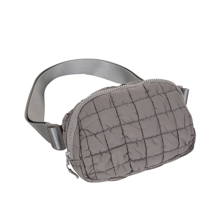 Wholesale Quilted Grid Crossbody Bag Nylon Sport Waist Pack for Outdoor Running Cycling Gift MOQ≥2