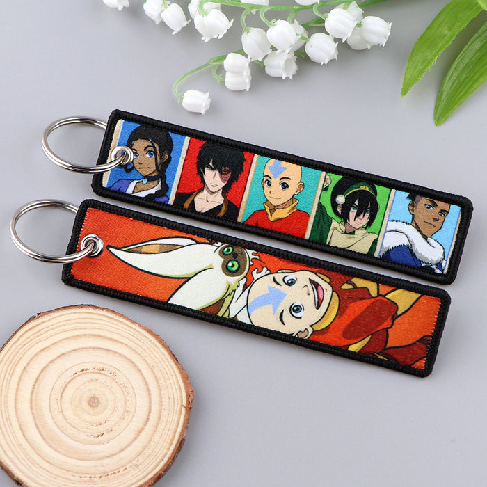 Wholesale Cloth Keychain Lanyard Trendy Woven Label Design Travel Souvenir Gift Boutique Resale Keychain Accessory