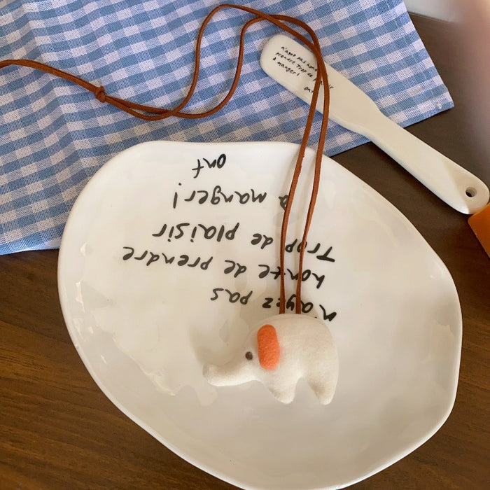 Wholesale Cute plush animal necklace, women's autumn and winter long style hanging neck sweater chain, sweatshirt chain